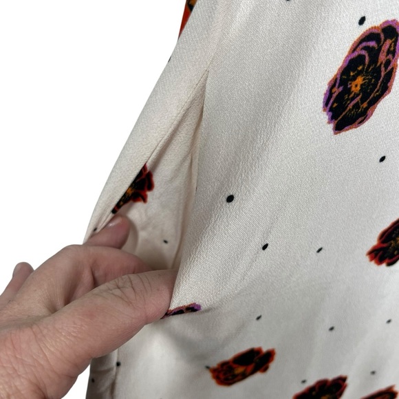 FREE PEOPLE Sweet Life Mini Dress Floral Button Down Flare Sleeve Size Medium - Picture 7 of 11